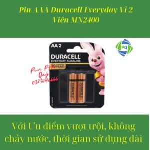 Pin tiểu AA LR6 Duracell MN1500 everyday Alkaline 1.5V vỉ 2 viên